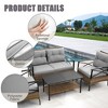MOONMISS Patio 4 piece sectional low dining conversation sofa set- KD rattan wicker outdoor garden furniture corner sofa set with cushion - 3 of 4