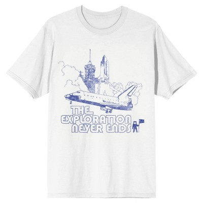 Nasa The Exploration Never Ends Men’s White T-shirt : Target