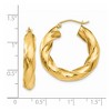 Black Bow Jewelry 5mm x 27mm Polished 14k Yellow Gold Round Twisted Hoop Earrings - 4 of 4
