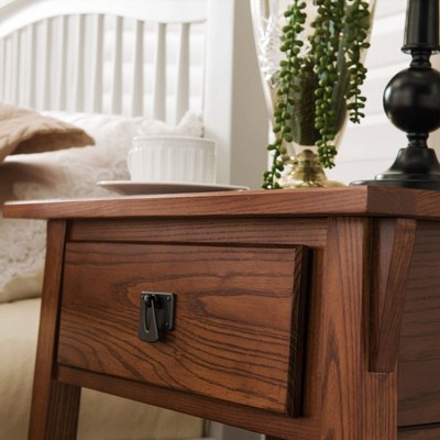 Russet Solid Wood Mission Nightstand with Drawer