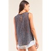 Slickblue Sleeveless Mesh Top, Women's Brick Pattern Blouse with Stripe Detail, Relaxed Fit, S, Grey - 4 of 4