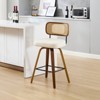 Bekrvio 26"/29” Swivel Bar Stools Set of 4, Upholstered Faux Leather Barstools with Back, Bar Chairs Island Stools for Kitchen Counter - 2 of 4