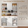 Aghana Digitals 71" White Freestanding Kitchen Pantry Cabinet with 6 Soft-Close Doors, 3 Drawers, - 4 of 4
