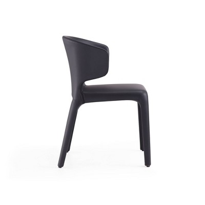 Set of 2 Black Faux Leather Upholstered Dining Chairs