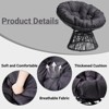 Karl Home | Black Wicker Swivel Accent Chair With Gray Cushion - 4 of 4