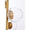 Elegant Lighting Wells 18 inch pendant in brass with clear shade - 4 of 4