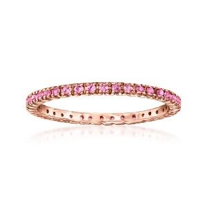 Pure Collection by Ross-Simons 0.30 ct. t.w. Pink Sapphire Eternity Band in 14kt Rose Gold - 1 of 4