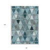 Teal Blue Aqua And Gray Geometric Washable Indoor Outdoor Area Rug - 3 of 4
