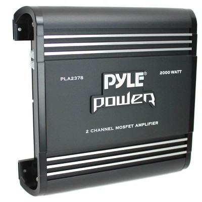 Pyle PLA2378 Bridgeable Slim 2 Channel 2000 Watt Car Audio Mosfet Power Amplifier Amp with Thermal Protection for Vehicle and Car Stereos (Black)