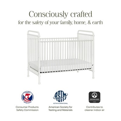 White Iron Toddler Convertible Crib with Vintage Design