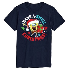Men's - SpongeBob SquarePants - Have A Swell Christmas Short Sleeve Graphic T-Shirt - 1 of 4