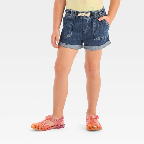 Toddler Girls Denim Pull On Shorts Cat Jack Dark Wash 4T