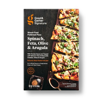 Wood-Fired Spinach Feta Olive and Arugula Frozen Flatbread Pizza - 15.2oz - Good & Gather™