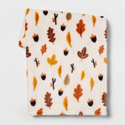 Leaf and Acorn Throw Blanket