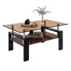 GlasFlength Living Room Modern Minimalist End Tables, Stylish and Fashion, Space Saving for Small Homes Spaces, Brown,39.2”*17.7”*23.4" - 2 of 4