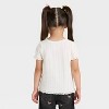 Toddler Girls' Short Sleeve Pointelle T-Shirt - Cat & Jack™ - 2 of 3