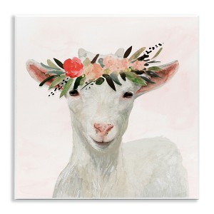Stupell Industries Springtime Flower Crown Baby Goat, 12" x 12" - 1 of 4