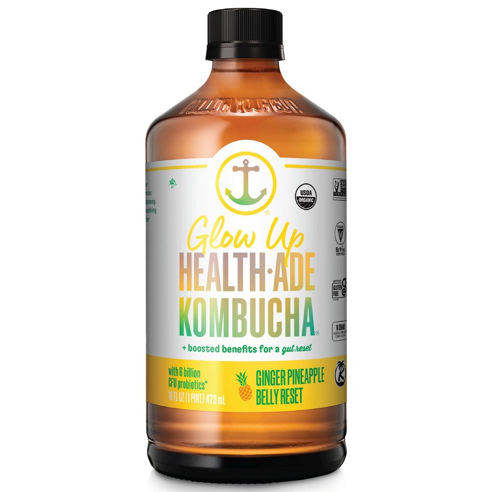 Health Ade Organic Ginger Pineapple Belly Reset Kombucha - 16 fl oz