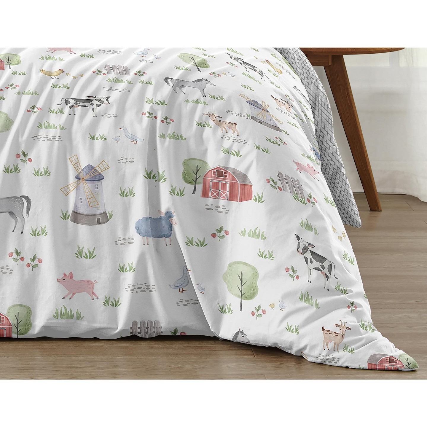 Постельное бельё Sweet Jojo Designs Full/Queen Comforter Bedding Set Farm Animals Multicolor 3 pc, цвет: Разноцветный — фото 6