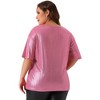 Agnes Orinda Women's Plus Size Metallic Round Neck Short Sleeve Summer Carnival Party Blouses - 4 of 4