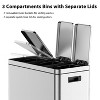 Step Kitchen Trash Can, Dual Classified Compartment Garbage Can, Stainless Steel Rubbish Bin With Soft-Close Lid and Removable Inner Wastebasket - 4 of 4