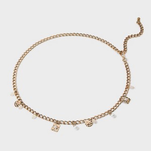 Gold Chain Charm Belt - A New Day™ Gold - 1 of 3