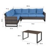 Buenhomino Patio Furniture Set 4 Piece, Wicker Rattan Sofa Couch with Thick Cushion and Coffee Table, L Shape All Weather Outdoor Conversation Set - 3 of 4