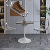 LeisureMod Verve 27" Round Dining Table - MDF Wood Top with Modern White Pedestal Base Accent Side Table for Kitchen and Home - 4 of 4
