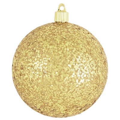 Christmas by Krebs 4ct Gold Shatterproof Glittered Christmas Ball Ornaments 4.75" (120mm)