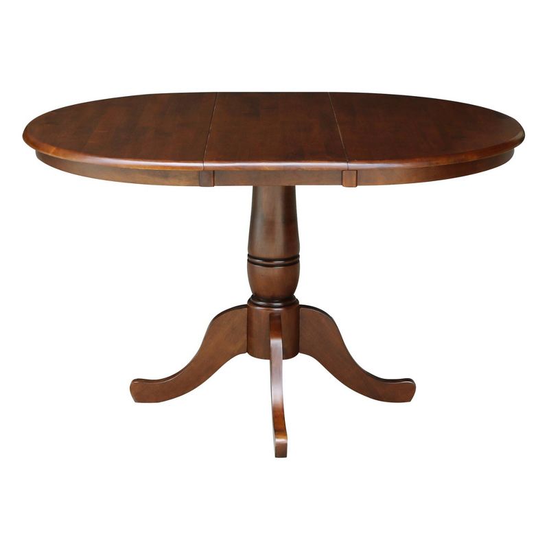 Round Pedestal 36&#34; Extendable Dining Table with 12&#34; Drop Leaf - International Concepts, 6 of 10