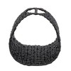 Household Essentials Oval Magazine Rack: Handwoven Black Water Hyacinth & Metal Basket with Cut-Out Handles - image 3 of 4