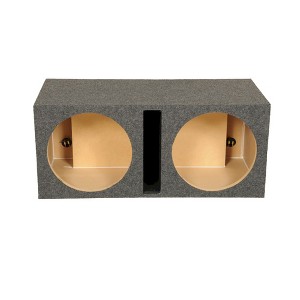 Q Power 2 Hole 15-Inch Vented Heavy Duty Subwoofer Enclosure, Charcoal Grey - 1 of 4