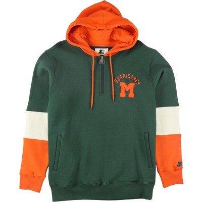 STARTER Mens University Of Miami Hoodie Sweatshirt