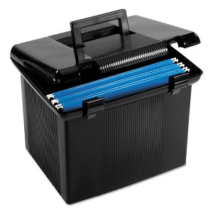 Pendaflex Portable File Boxes, Letter Files, 13.88" x 14" x 11.13", Black - 1 of 4