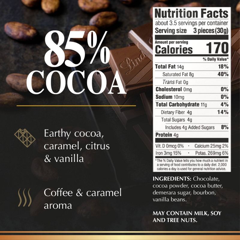 Lindt Excellence 85% Cocoa Dark Chocolate Candy Bar - 3.5 oz., 6 of 14