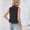 Women's Denim Sleeveless Casual Vest Open Front Tie Front Cute Jean Vest Top - 2 of 4