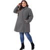 Agnes Orinda Women's Plus Size Notched Lapel Single Breasted Back Split Winter Long Pea Coats - 3 of 4