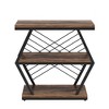 Resenkos Sofa Side End Table, End Table, Couch Table,Industrial End Table Side Table with 3 Storage Shelves & Metal Frame,Rustic Brown - 2 of 4