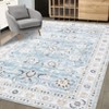 Machine Washable Vintage Rustic Floral Vintage Rug | Non-Slip Soft Low-Pile Carpet | Distressed Oriental Design – Traditional Indoor Floor Cover - 2 of 4