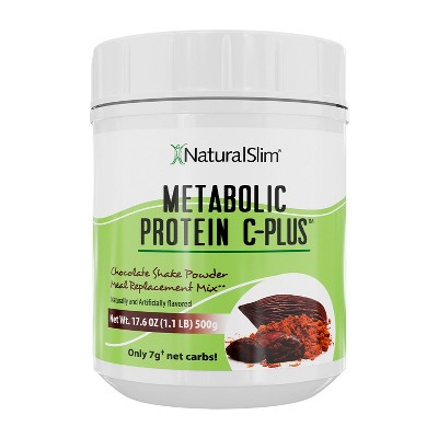 NaturalSlim Metabolic Protein C-Plus Chocolate - Whey Protein Shake Powder, 10 Servings
