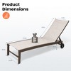 Pellebant Outdoor Wheel Adjustable Chaise 5 Reclinig Position Aluminum Sun Lounger - 3 of 4