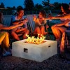 Outsunny 36" Firepit Table for Outside, 50,000 BTU Large Rectangular Stone Gas Firepit with Lava Rocks & Rain Cover, Fits 20lb Tank, Gray - 3 of 4
