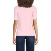 Lands' End Women's Supima Cotton Elbow Sleeve Boatneck Button Shoulder Tee - 2 of 4