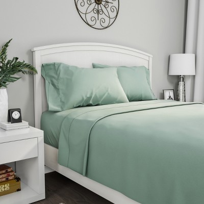 Brushed Microfiber Sheet Set- 4 Piece Bed Linens-Fitted & Flat Sheets, 2 Pillowcases-Wrinkle, Stain & Fade Resistant by Hastings Home