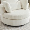 Hrinhom Swivel Barrel Chair,42" W Oversized Corduroy Sofa Chair with Metal Base - 4 of 4
