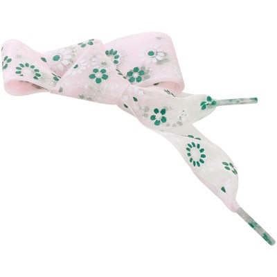 INSPIRE CHIC Flower Prints Flat Chiffon Colorful Shoe Laces 1 Pair
