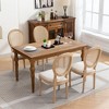 Kumasinova Set of 2 French Upholstered Dining Chairs, PU Leather Kitchen Chairs with Hand-Pulled Buckles, High Back Dining Room Chair,Solid Wood Frame - 3 of 4