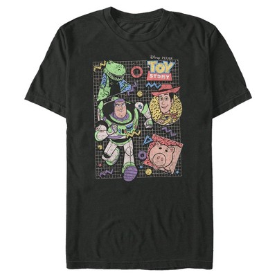 Men's Toy Story 90s Pop Character Grid T-shirt - Black - 2x Big Tall ...