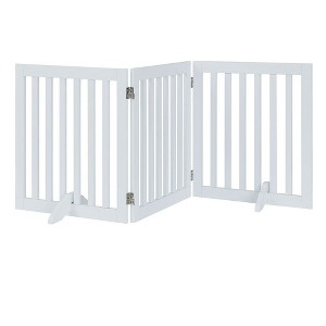 unipaws Classic Indoor Dog Gate Wooden Pet Safety Gate - 1 of 4