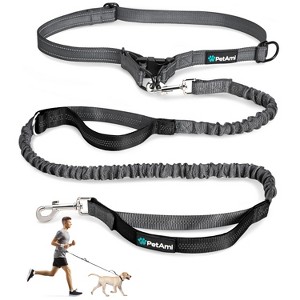 PetAmi Heavy Duty Hands-Free Waist Leash for Dog Walking Jogging Hiking, Bungee Belt with Padded Dual Handle for All Size Pet up to 150 lbs - 1 of 4